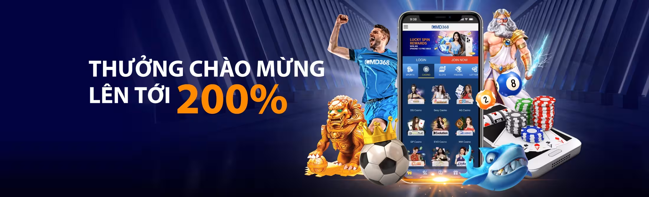 CMD368 thưởng chào mừng lên tới 200%